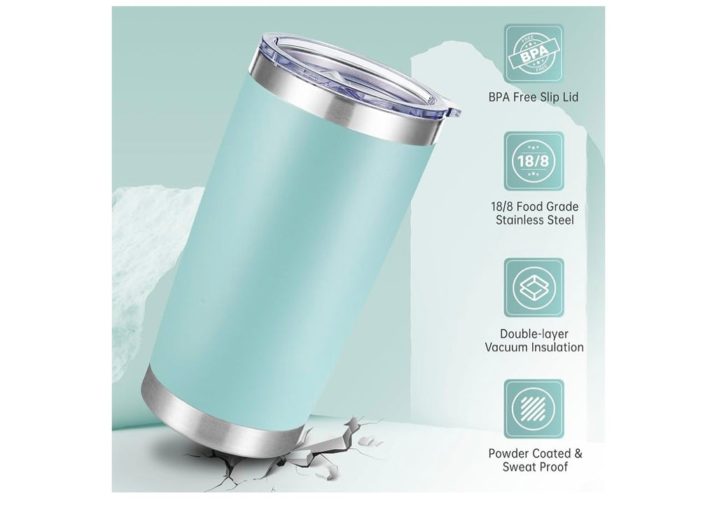 Cool Yoleb 20oz Turquoise Metal Tumblers.