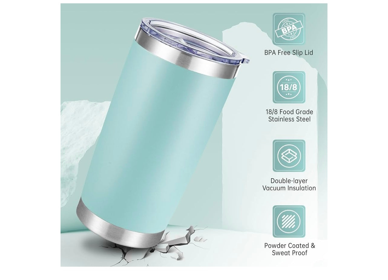 Cool Yoleb 20oz Turquoise Metal Tumblers.