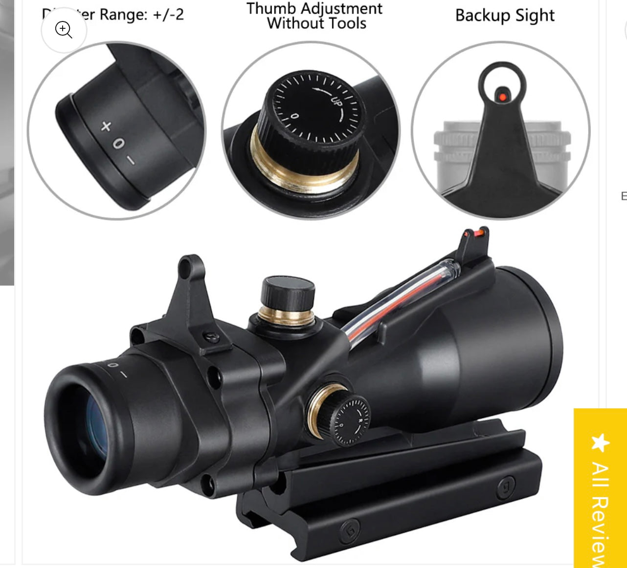 Onhunt 4x32 Prism Scope With Red Optic Fiber.