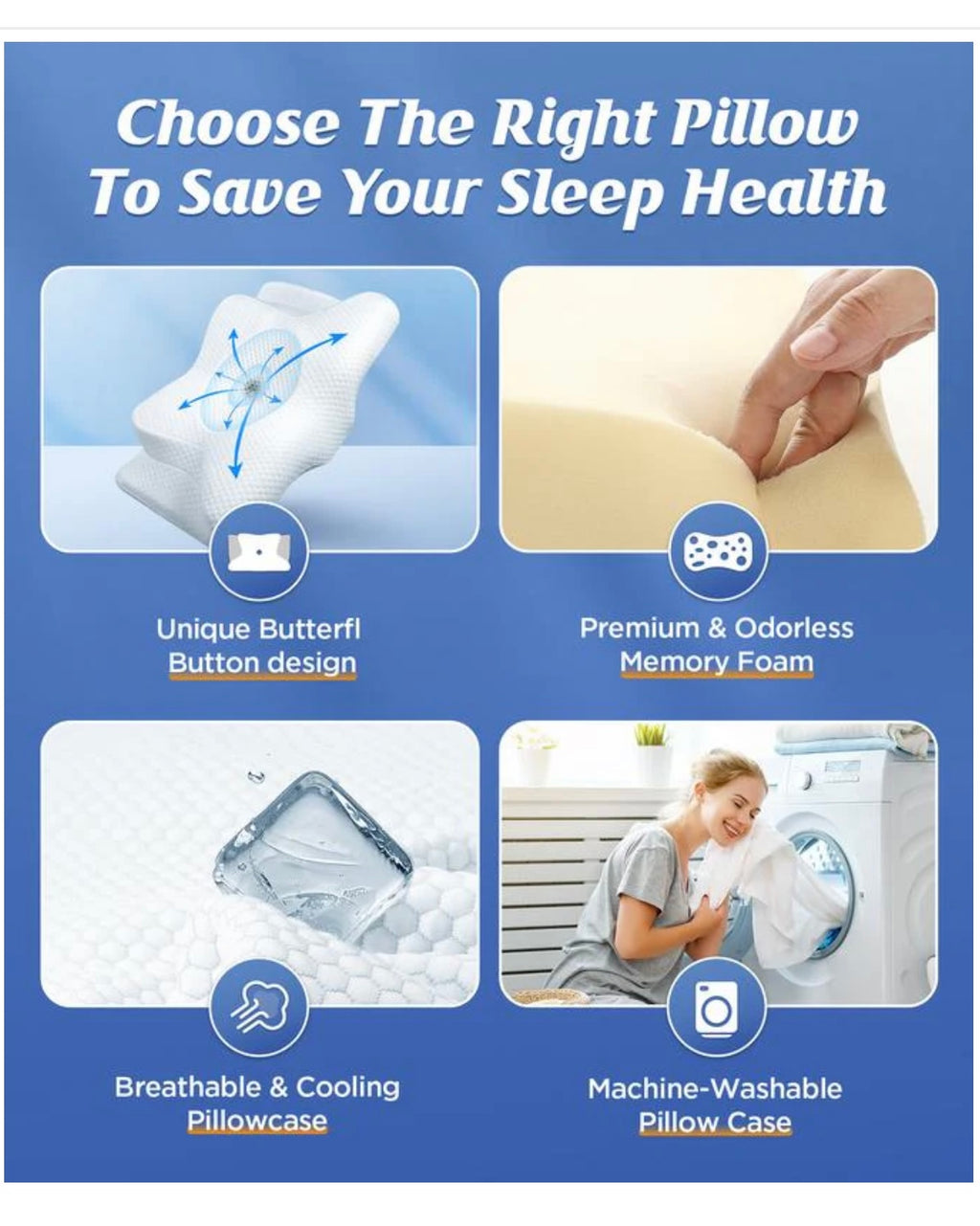 Cozyhealth Memory Foam Cervical Neck Pillow.