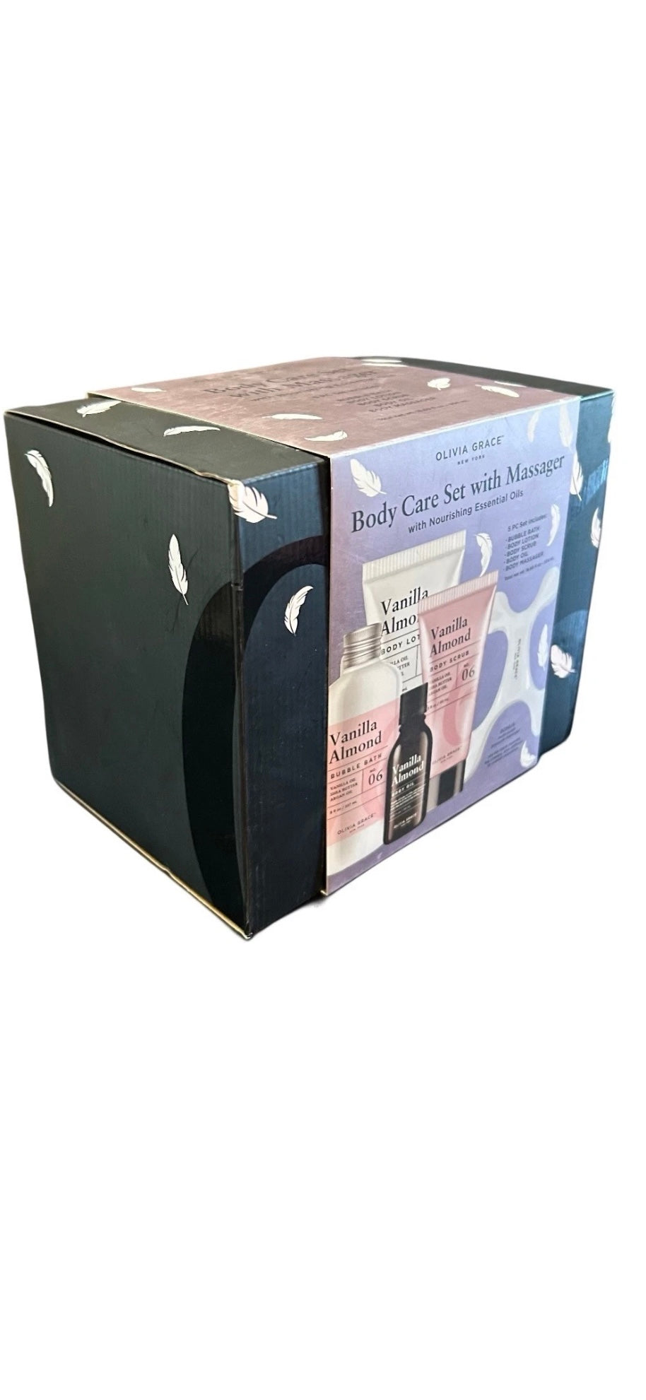 Olivia Grace Body Care Set with Massager Vanilla Almond