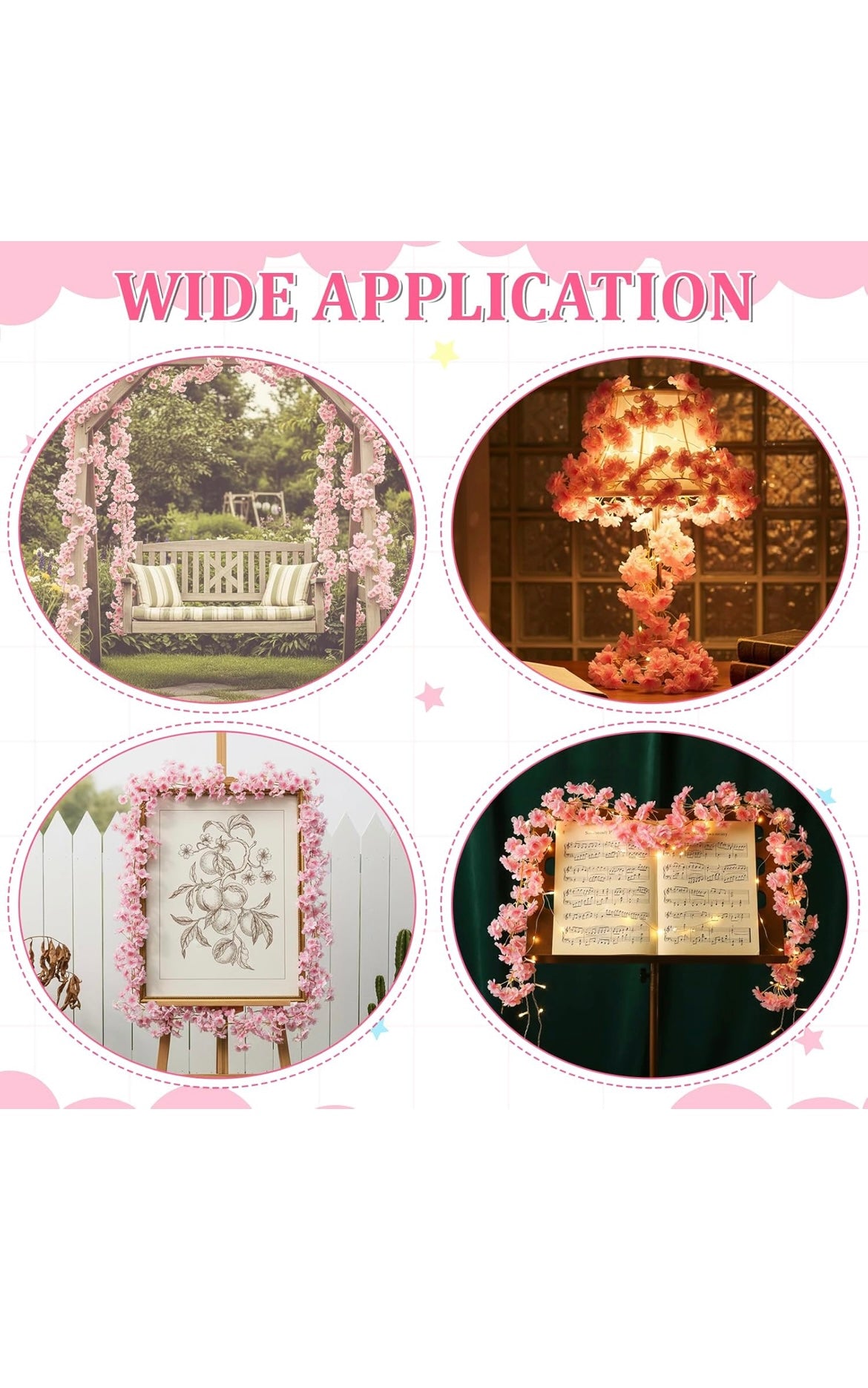 Artificial cherry blossom flower vines