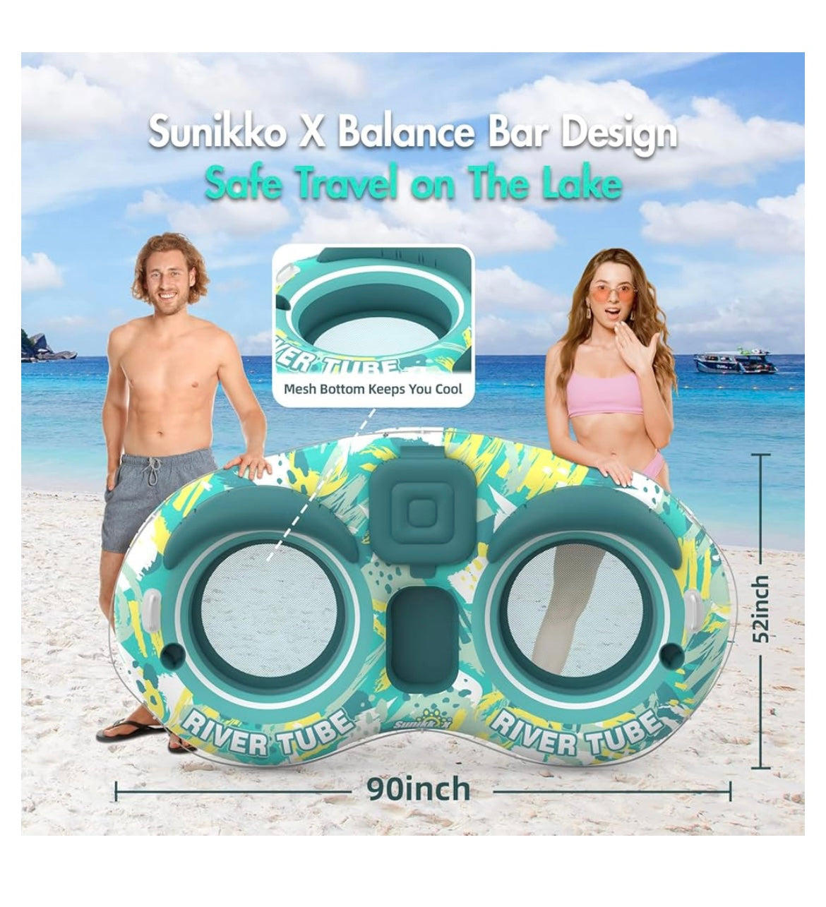 2 person adult heavy duty river tube