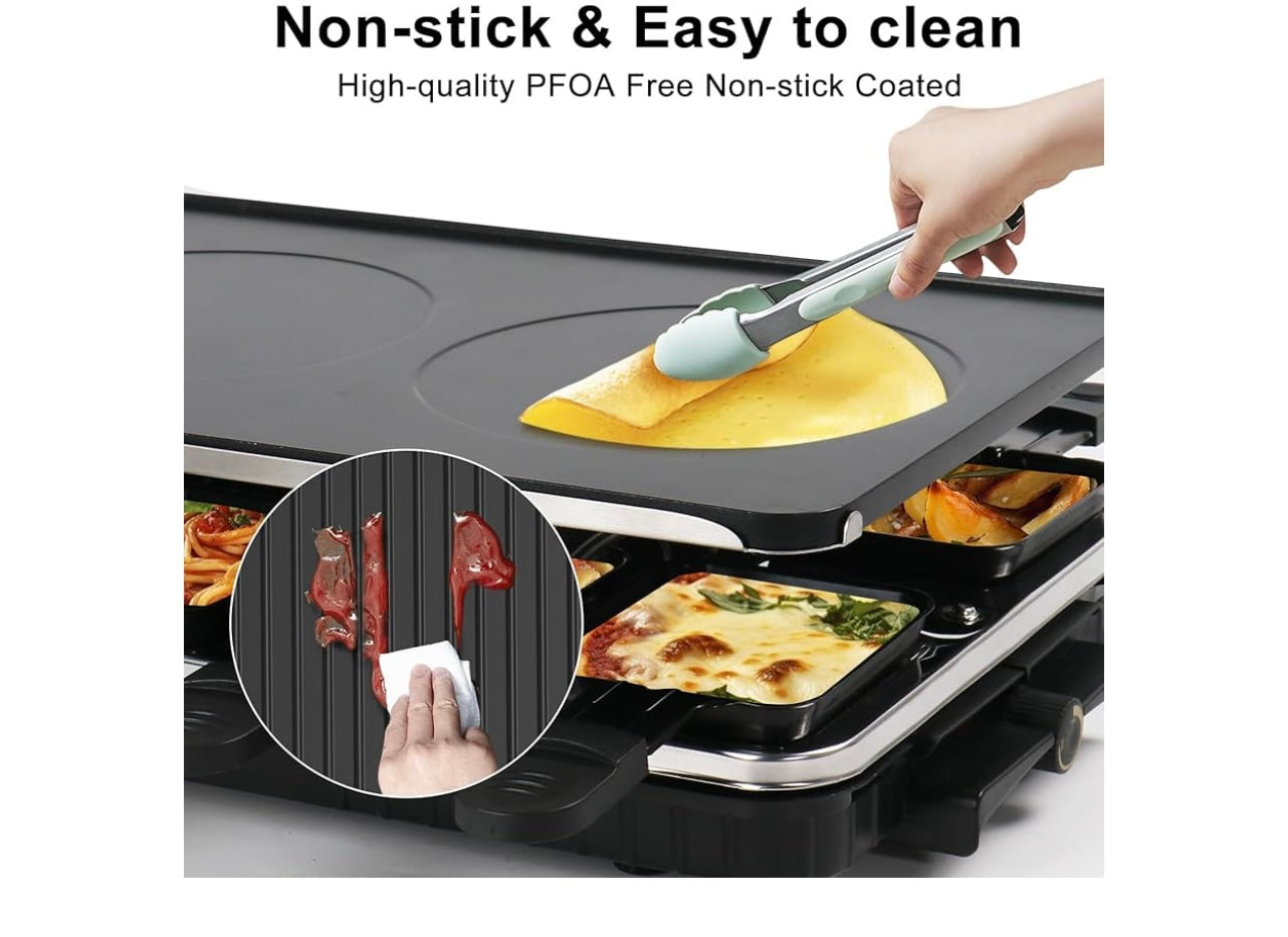 Voohek 2 in 1 Electric Raclette Grill