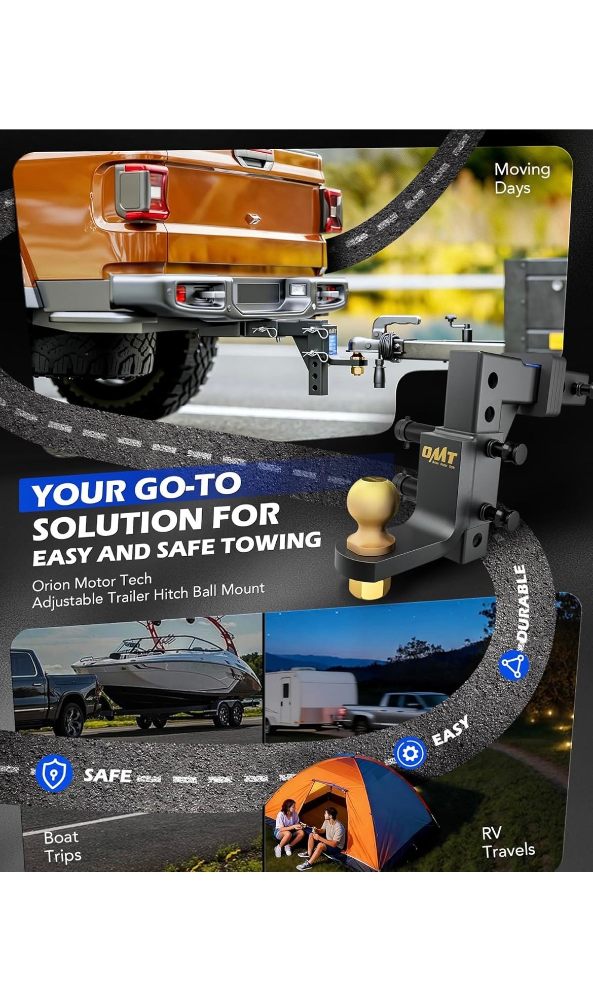 Trailer hitch ball mount