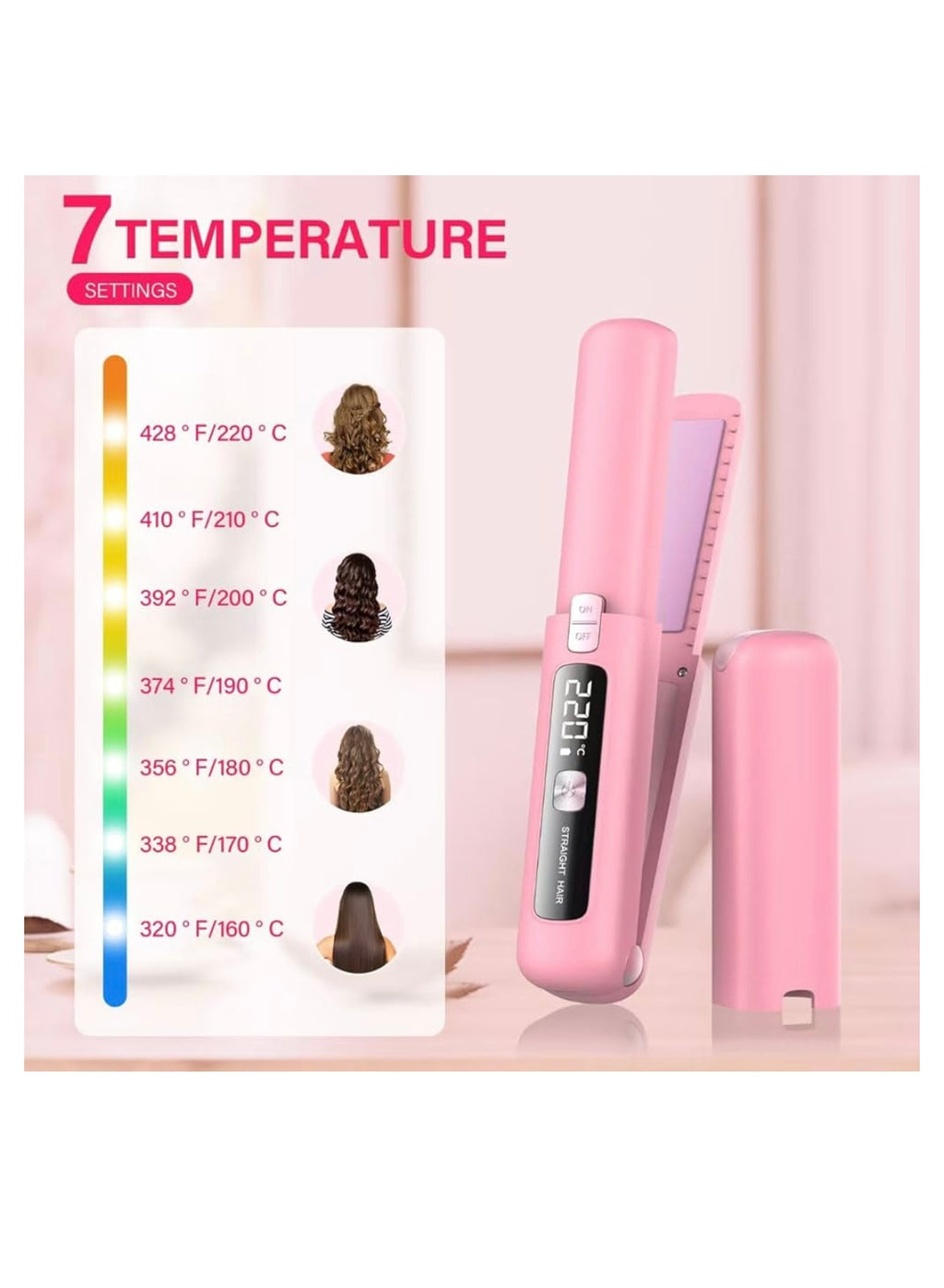 Cordless hair straightener and curler
