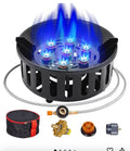 Bestfire 72,000 BTU High Output Propane Burner, Windproof Outdoor Gas Stove with Piezo Ignition, Portable Camping Stove with 3 Adapters & Carrying Bag for Tailgating, Brewing, Grilling - 4ft Hose