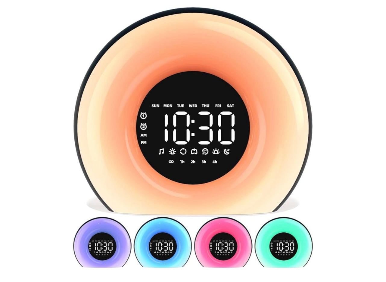 Orange light Wake-Up Light Clock.