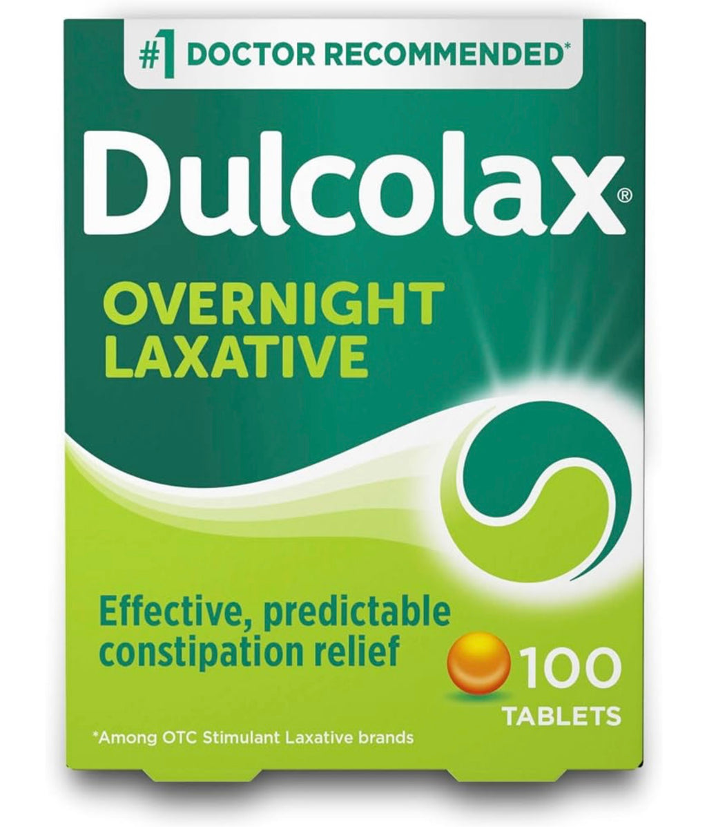 Dulcolax Stimulant Laxative Tablets, Predictable & Effective Constipation Relief, Relieves Straining & Bloating, Bisacodyl 5 mg, 100 Count.