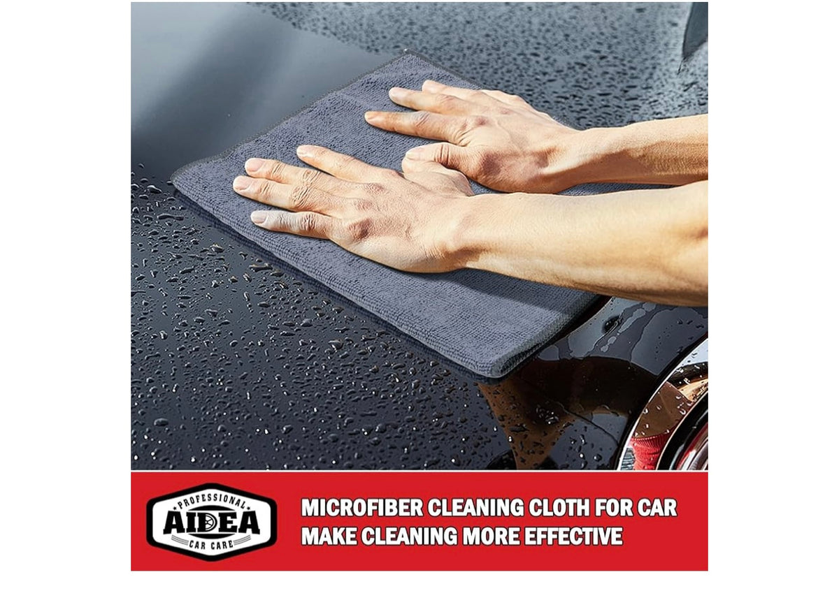AIDEA Microfiber Cleaning Cloth 12 Pack, Microfiber Towels for Cars, Soft & Absorbent Cleaning Rags