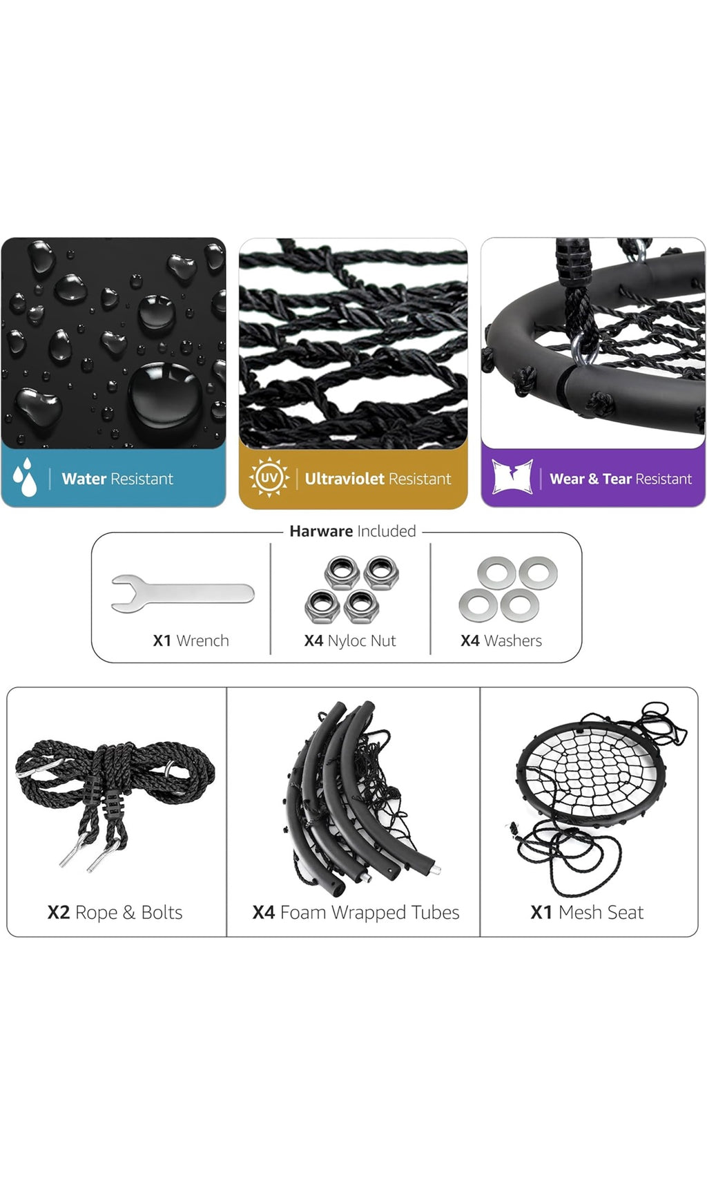Tree swing web spinner net swing