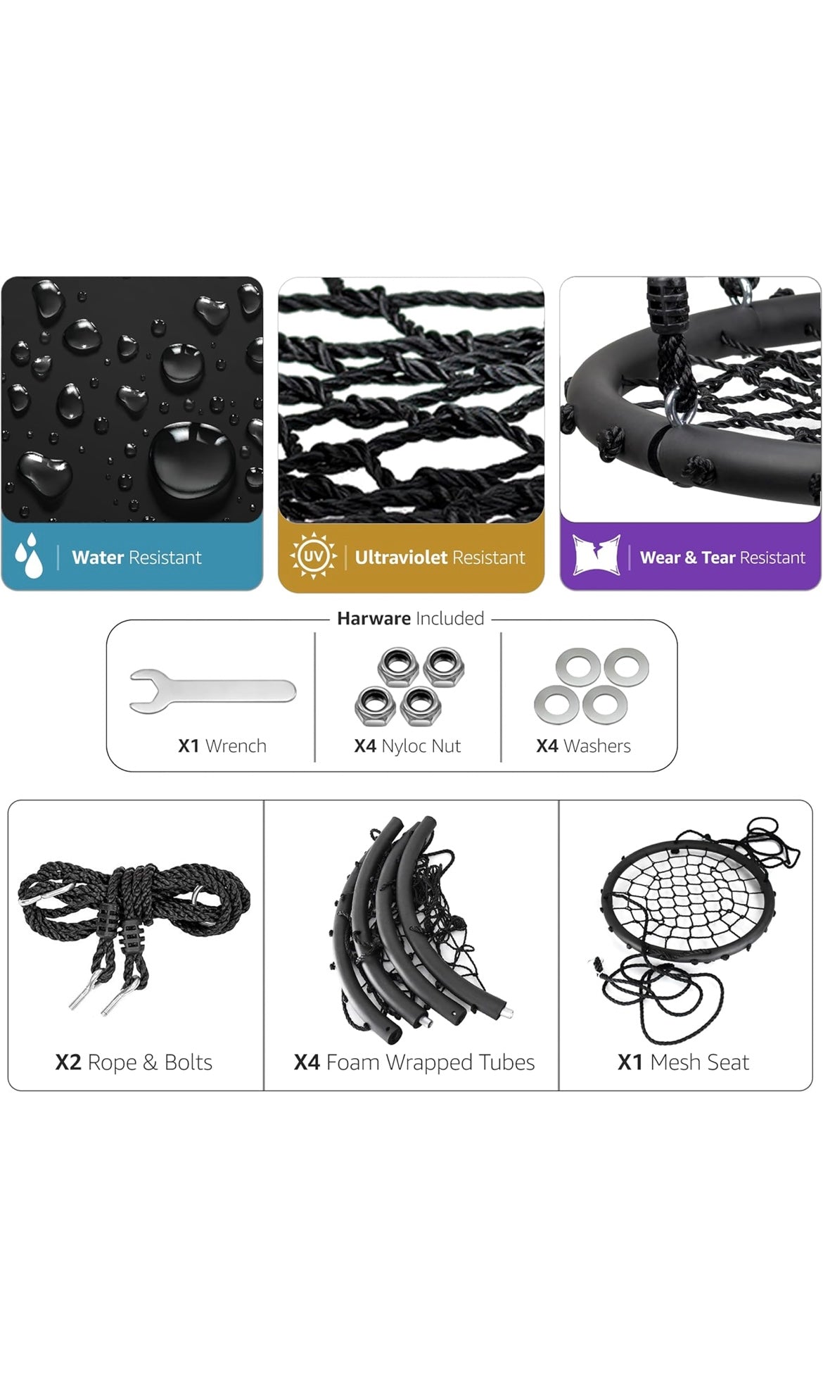 Tree swing web spinner net swing