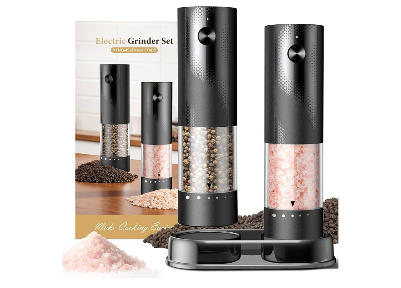 Electric Salt and Pepper Grinder Set.