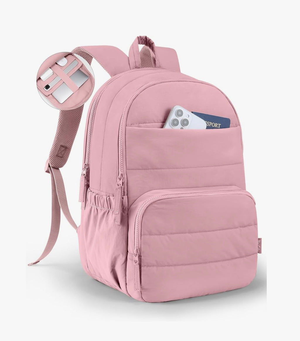 Uselike Travel Backpack for Women, 15.6 Inch Laptop Backpack, Quilted College Bookbag, Cute Work Backpacks, Water Resistant