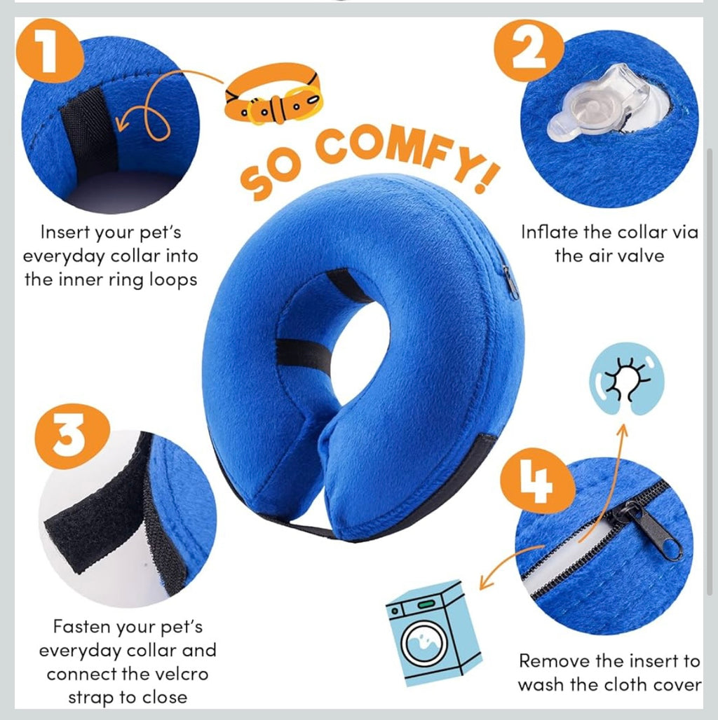 Inflatable dog cone collar