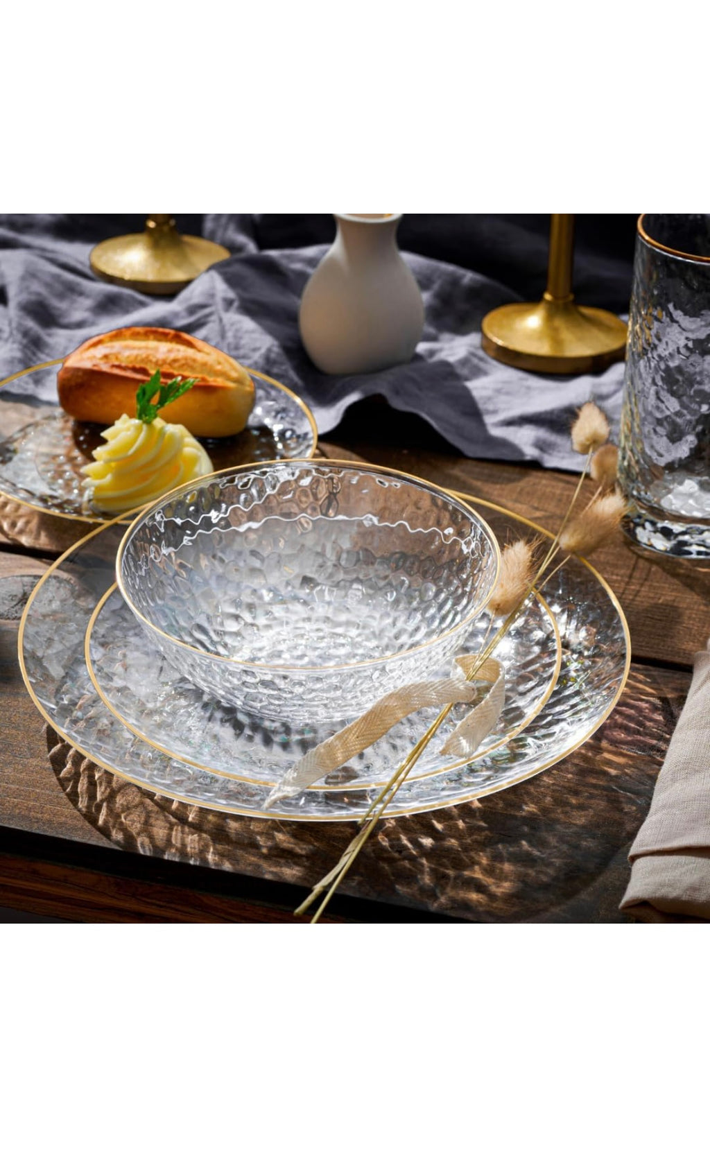 100 pack clear plastic plates