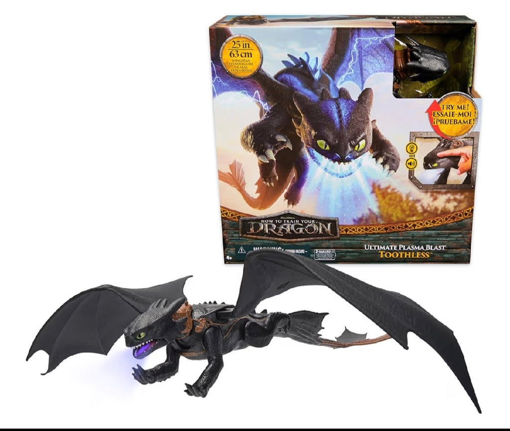 DreamWorks Dragons, How to Train Your Dragon, Ultimate Plasma Blast Toothless, 25” Wings