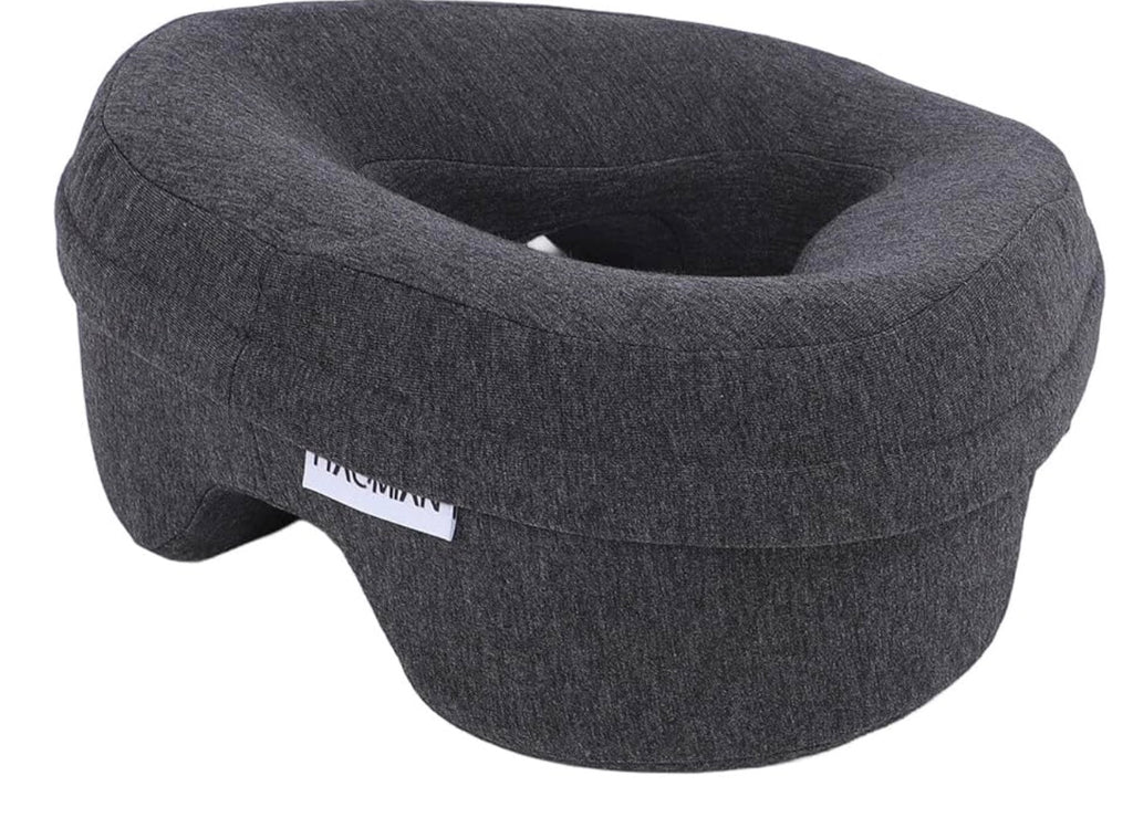 Easy Face Down Pillow, Desk Napping Pillow, Massage Pillow Face Down, Comfortable Breathable Cover, Stowable Pillows for Sleeping, Office, Car, Airport Travel Essentials (Dark