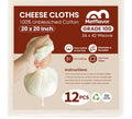 10 PCS Reusable Cheesecloth, Grade 100, 20x20 Inch Hemmed Cheese Cloth for Straining Craft, 100% Cotton Unbleached Cloth Strainer for Cooking, Baking, Juicing, Cheese Making