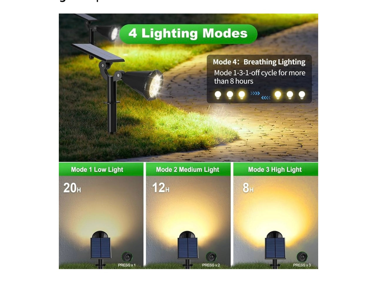 Tadyreal 8 Pack Solar Spot Lights.