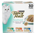 Purina Fancy Feast Seafood Classic Paté Variety Pack Tuna, Salmon, Fish & Shrimp Flavor Wet Cat Food Cans - 3oz/30ct.