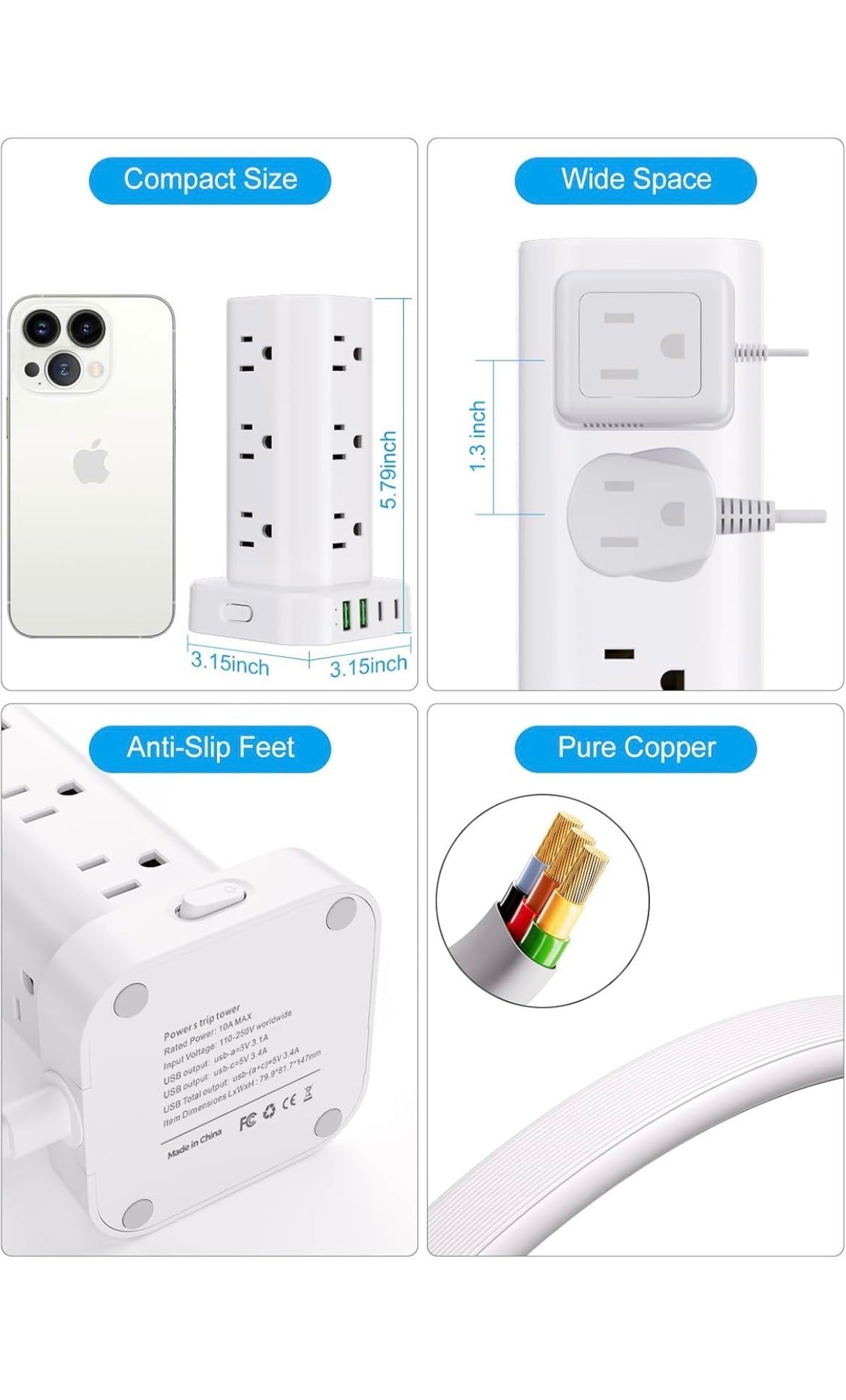Power strip tower