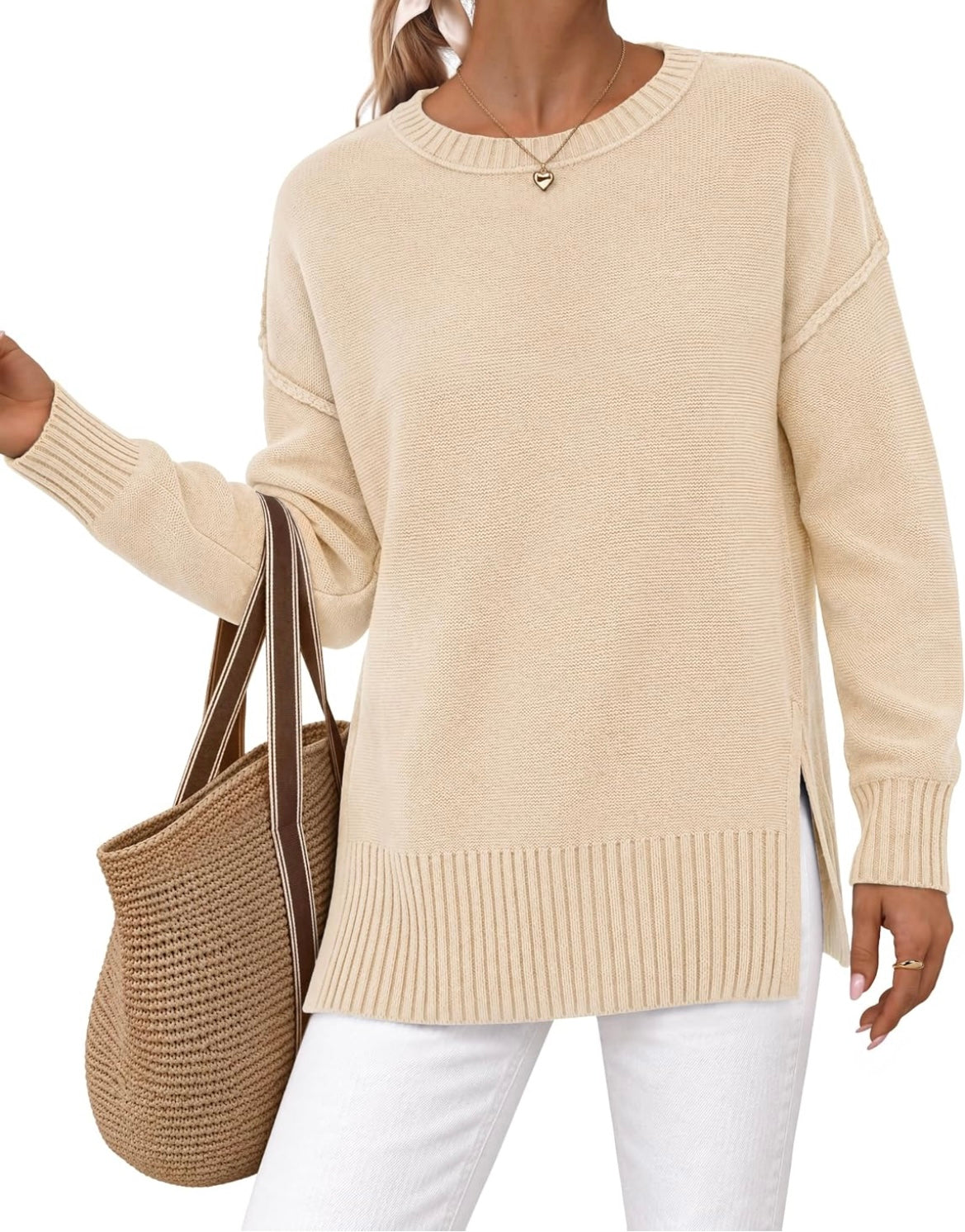 Womens Fall Winter Oversized Casual Pullover Tunic Sweater