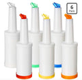 CHENGU 6 Pcs Bar Pour Colorful Juice Pouring Bottle Containers 34 oz Plastic Juice Dispensers