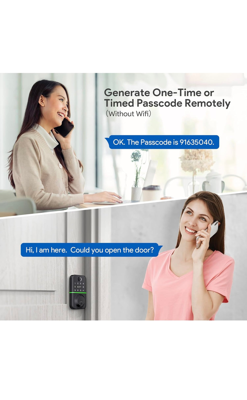 Smart door lock deadbolt with keypad