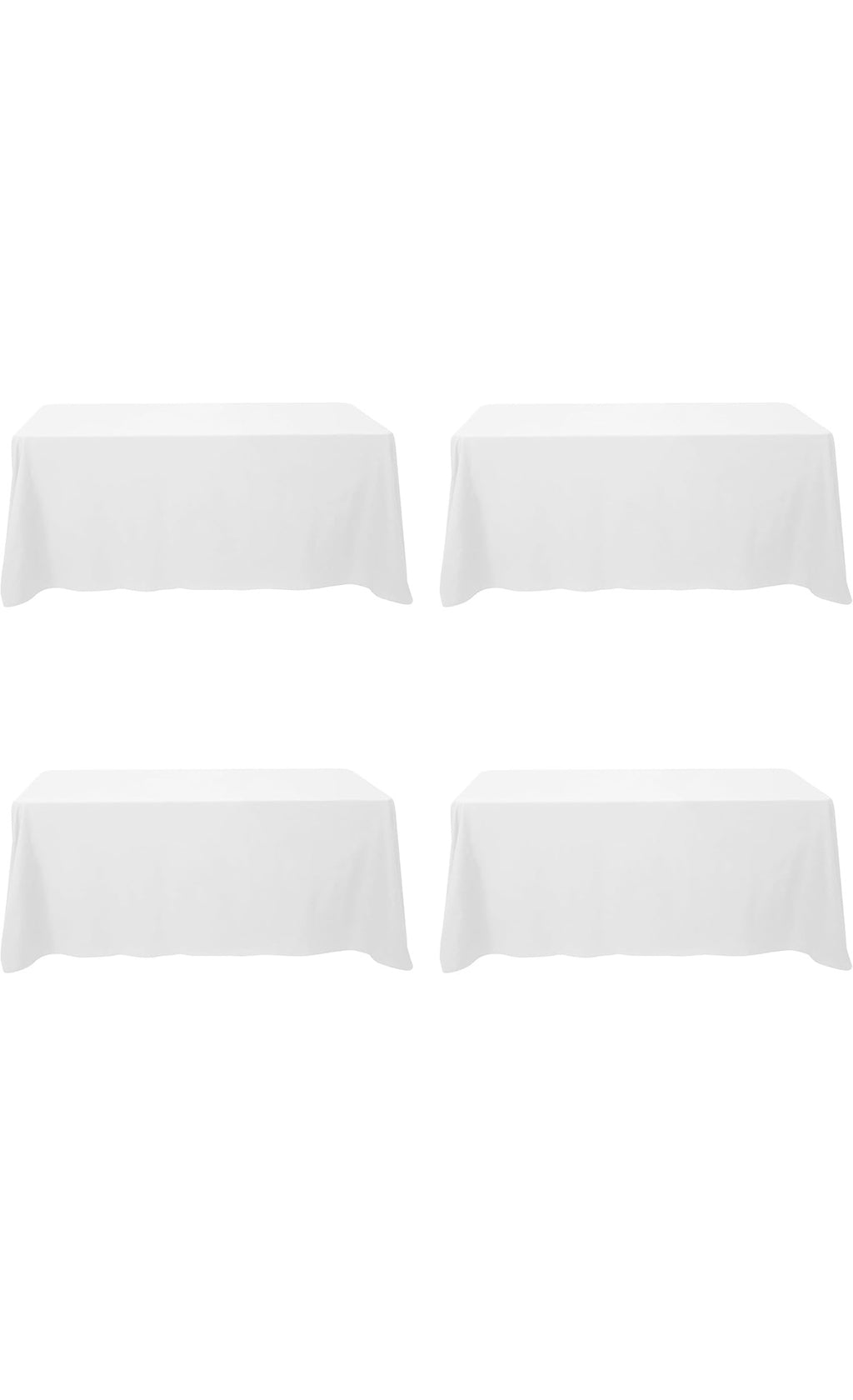 4 pack white tablecloths 90x132