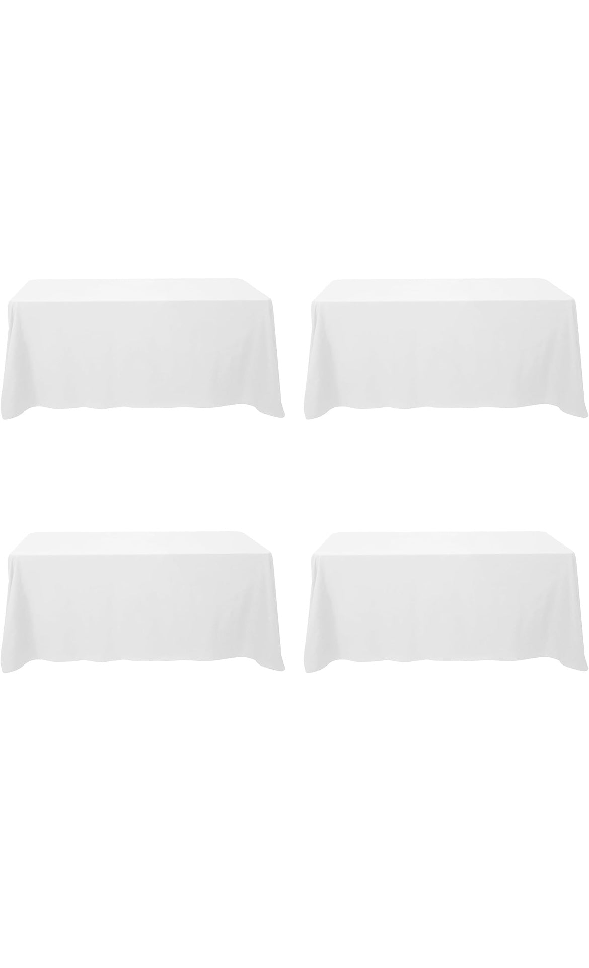 4 pack white tablecloths 90x132