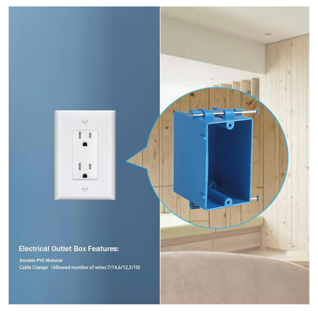 15 Pack 18cu. Single Gang Electrical Outlet Boxes.