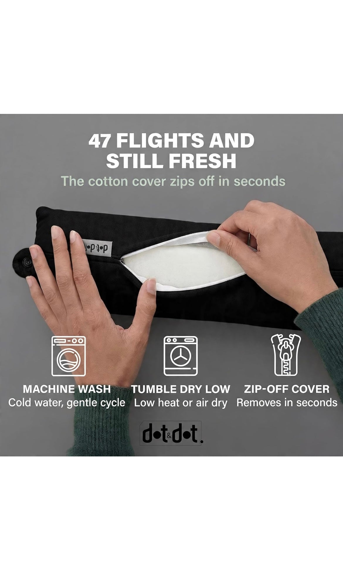 Dot&dot twist memory foam travel pillow