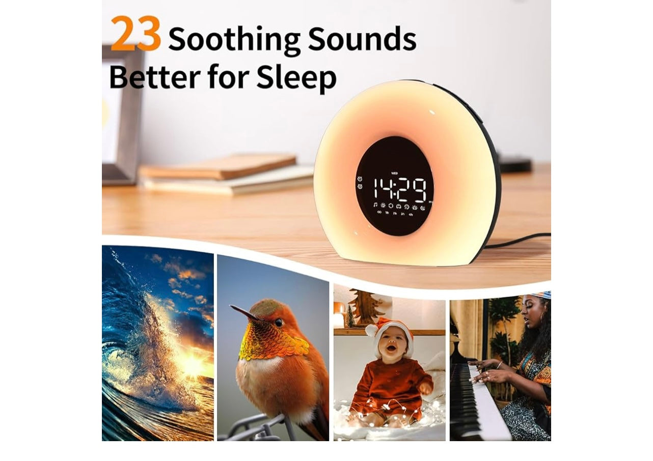 Orange light Wake-Up Light Clock.