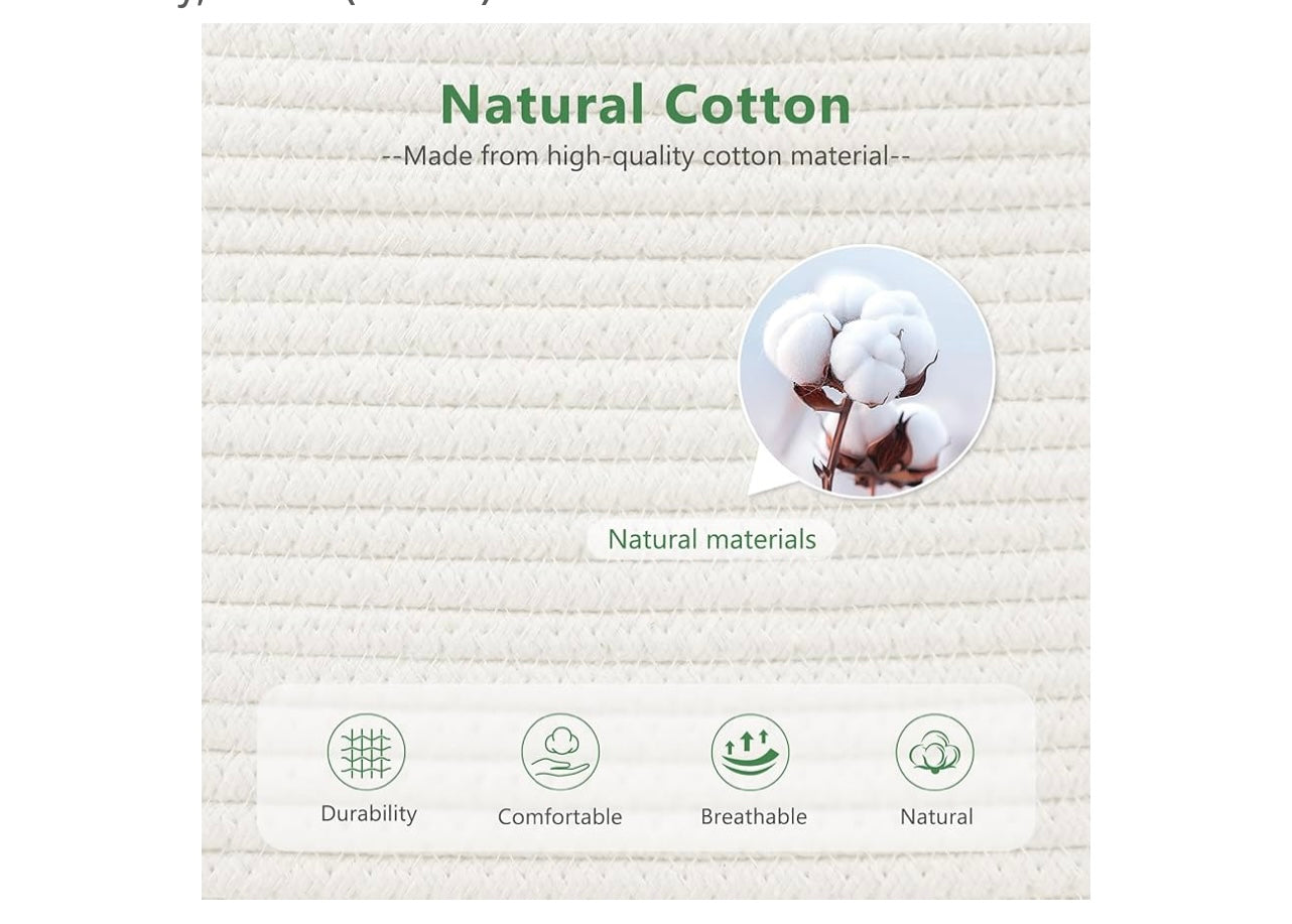 2-Pack Cotton Rope Storage Baskets.