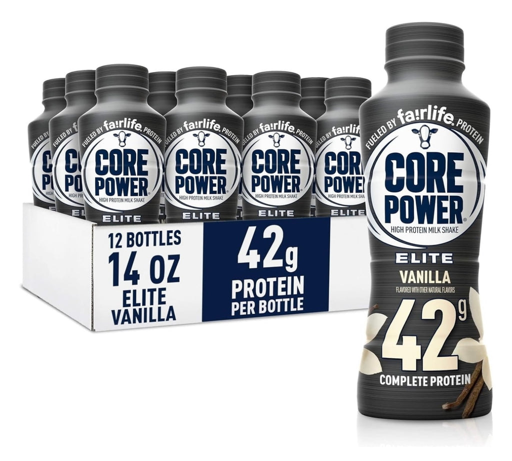 Fairlife Core Power Elite Vanilla High Protein Shake 42g, 14 Fl Oz, 12 Pack �?Workout Recovery Drink. Best by April 2027.
