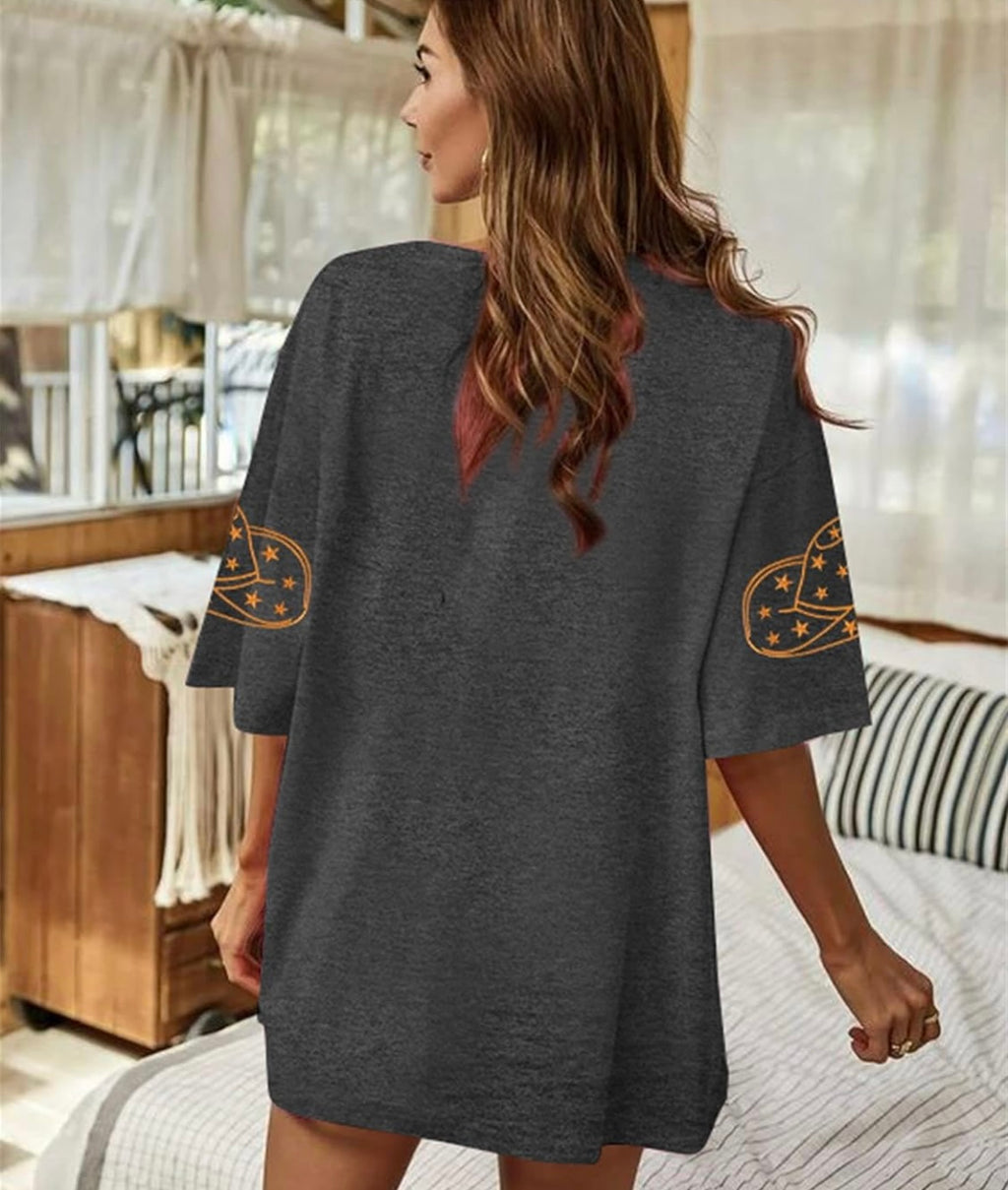 VILOVE Cowgirl Western Shirt for Women Embroidered Country Southern T-Shirt Cowboy Tee Howdy Short Sleeve Tops