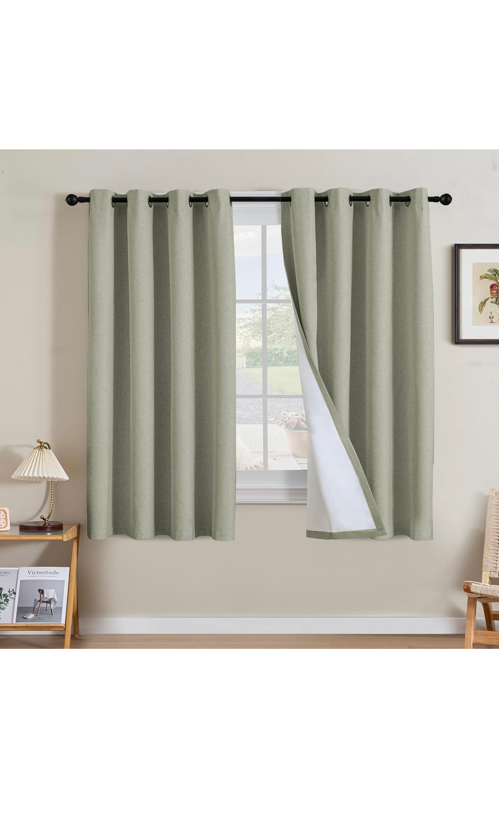 Linen curtains 100% blackout
