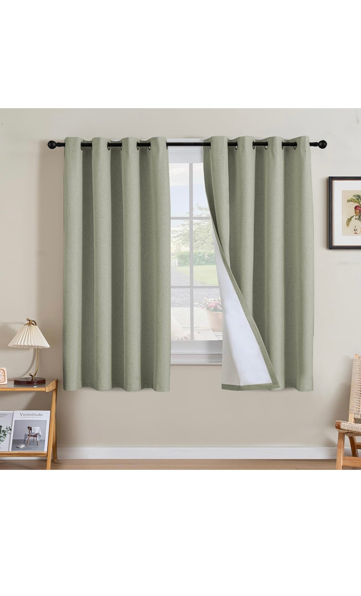 Linen curtains 100% blackout