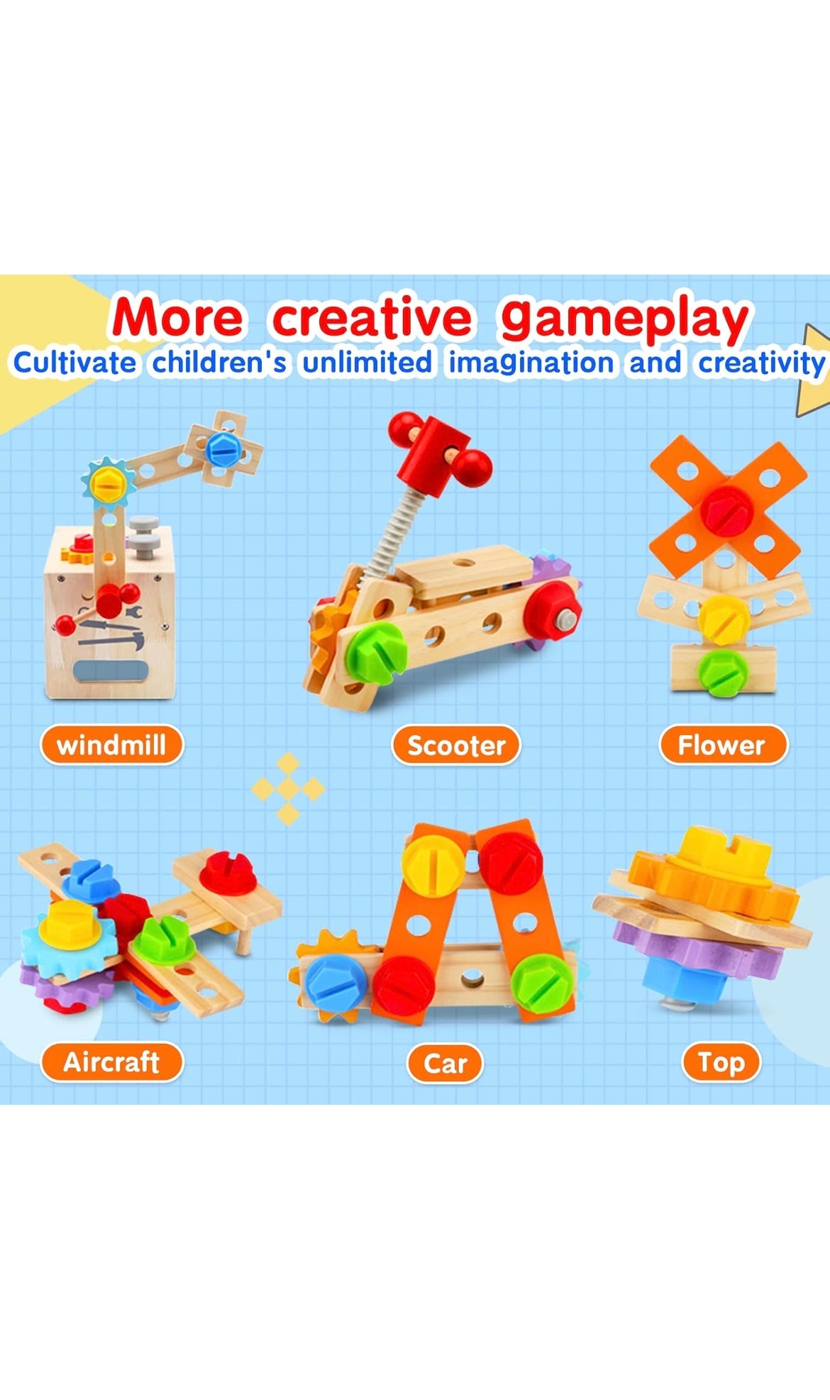 Kids tool set wooden