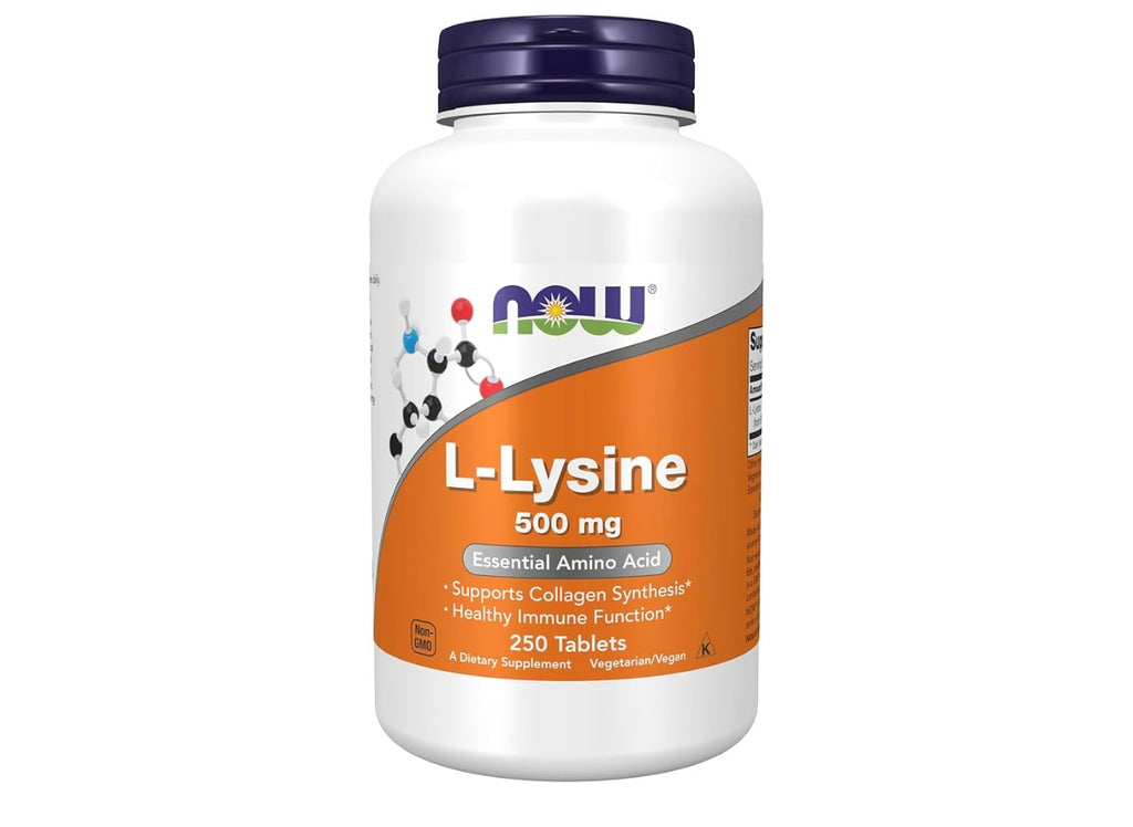 NOW Supplements, L-Lysine 500 mg, Amino Acid, 250 Tabs. Best by 09/2028.