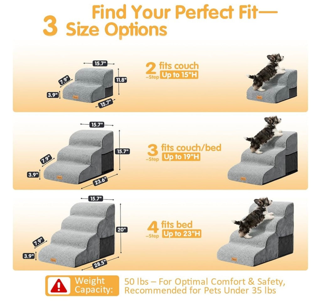 Topmart 3 Tiers Foam Dog Ramp/Stairs.