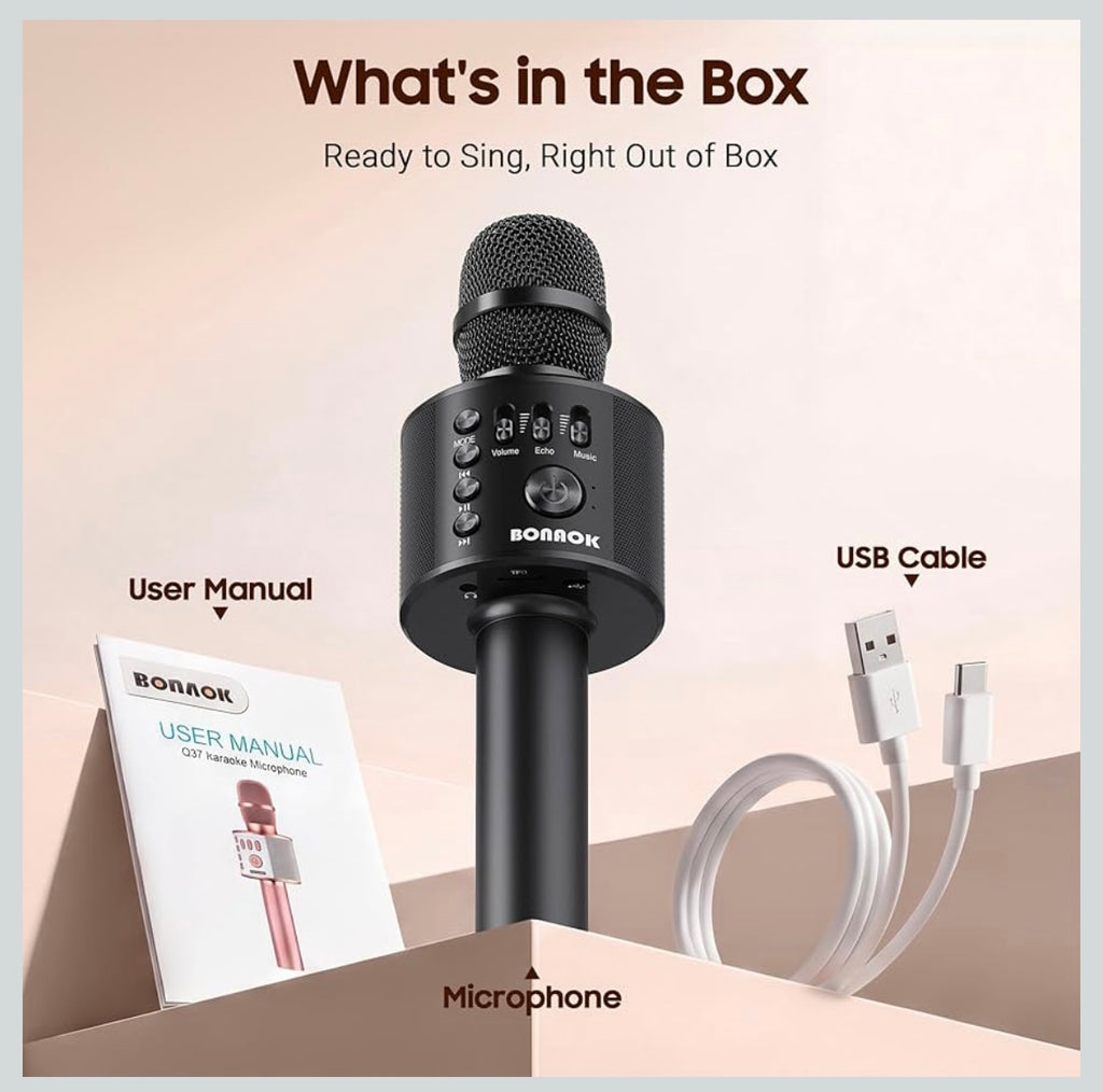 Wireless Bluetooth karaoke microphone