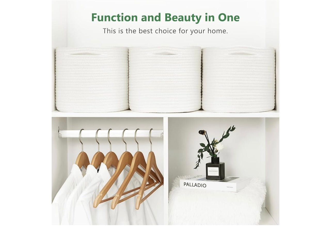 2-Pack Cotton Rope Storage Baskets.