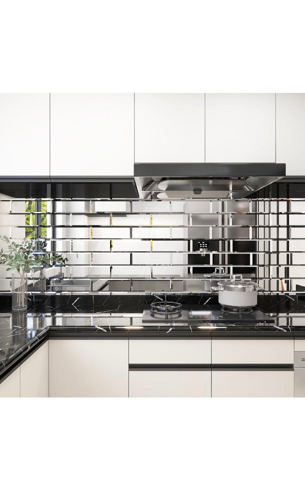 Peel and stick mirror backsplash tiles