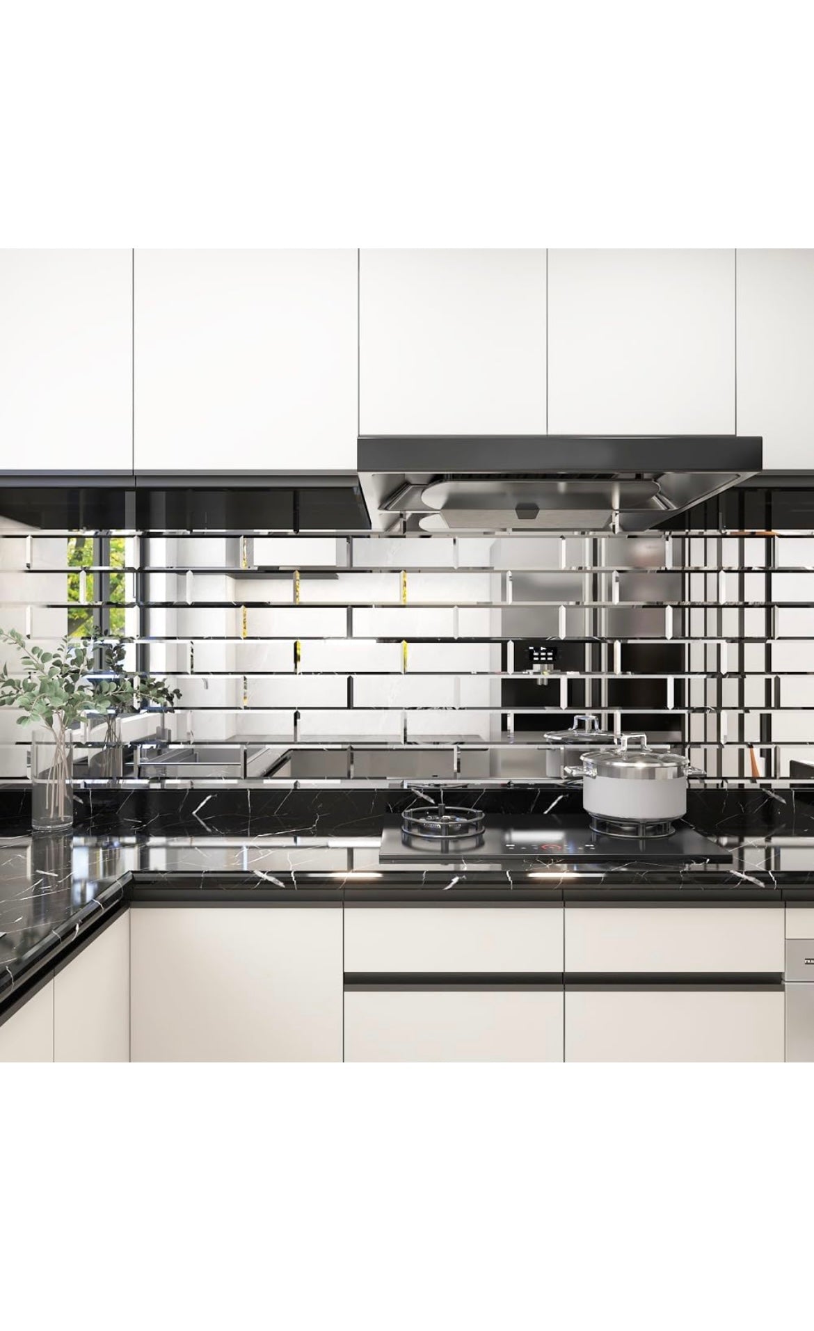 Peel and stick mirror backsplash tiles