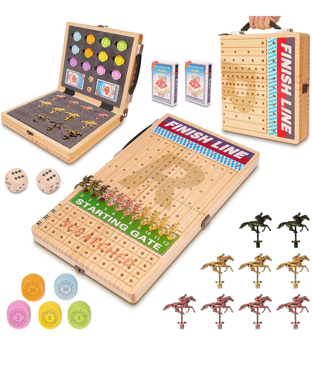 Silkchio 21” Large Horse Race Board Game.