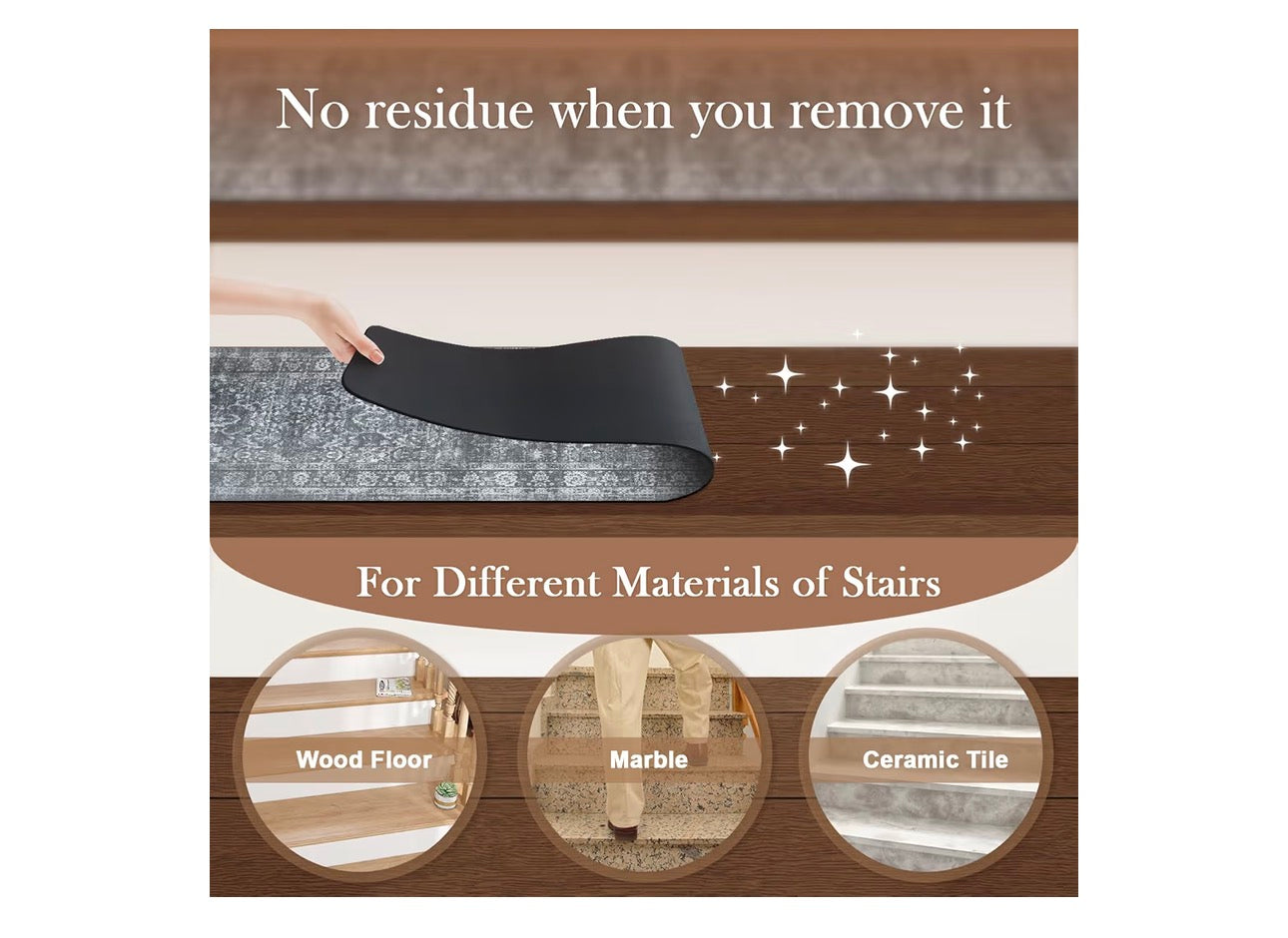 Vintage Stair Treads Non-Slip Stair Runner for Wooden Steps Indoor 15PCS 30"x8" Carpet Stair Treads Stair Mats Staircase Step Treads for Kids, Elders and Dogs, Stair Covers, Dark Gray