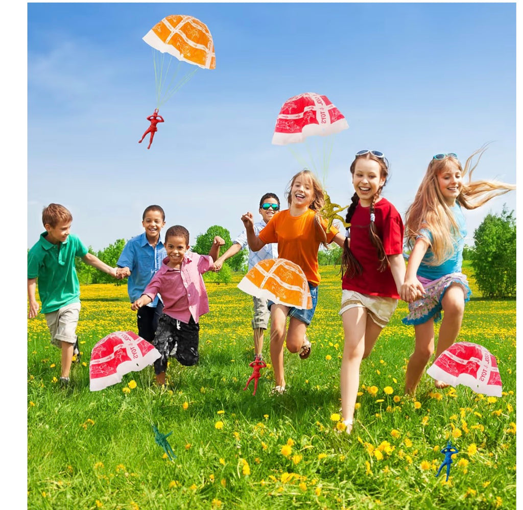 50 PCS Parachute Toy,Mini Paratroopers Army Parachute Flying Throwing Outside Toys,Tangle Free Throwing Toy Parachute for Toddlers,Party Favors