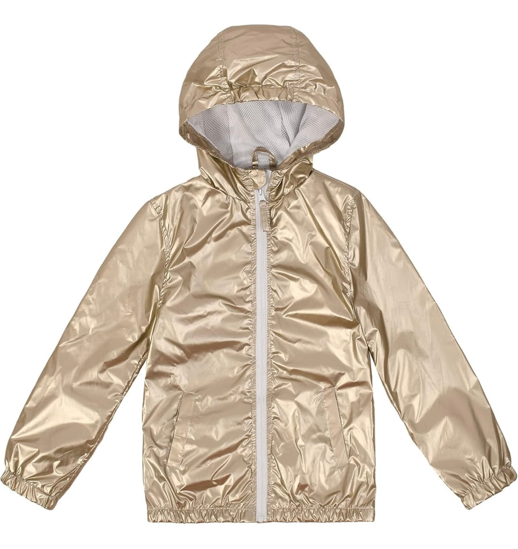 Girls Waterproof Rain Jacket Windbreaker Lightweight Coat Kids Raincoat Outerwear